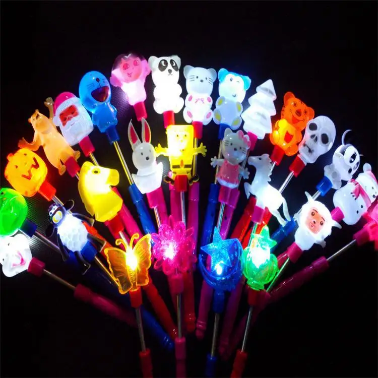 12pcs LED Flashing Cute Lollipop Love Palm Whistle Princess Magic Wand Props Party Children Gift Toys Birthday Wedding Purim