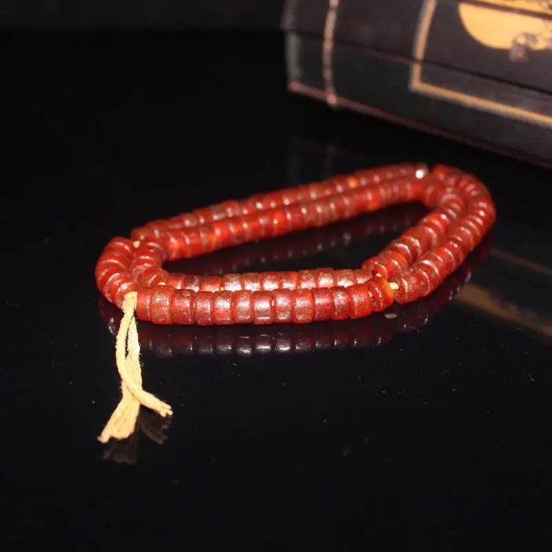 Antique MiscellaneousWestern Asia Sugar Color Wine Red Old AgateBracelet Buddha Beads Sima A