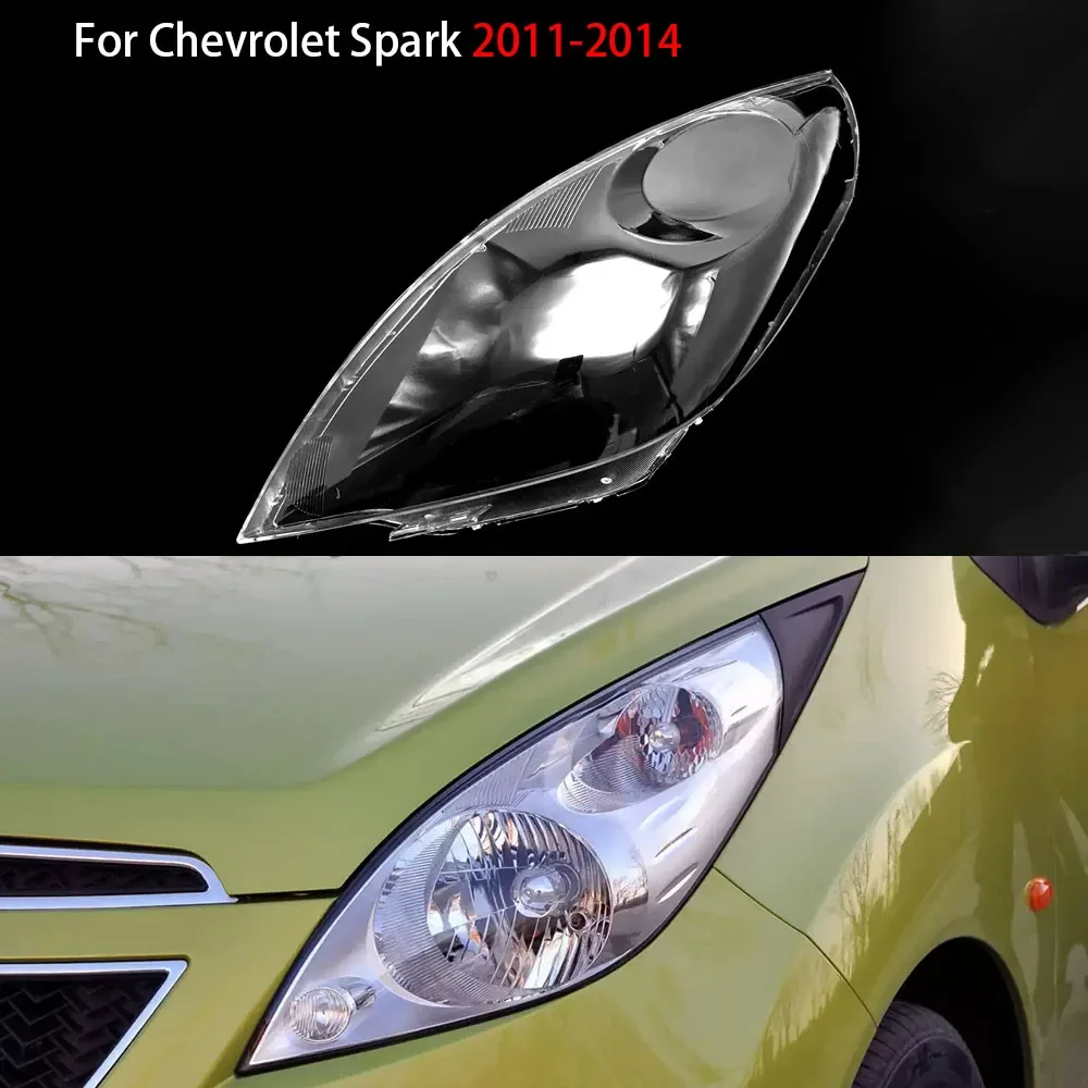 

For Chevrolet Spark 2011-2014 Car Front Headlight Lens Cover Clear Car Headlamp Glass Transparent Headlight Mask Lamp Auto Tools