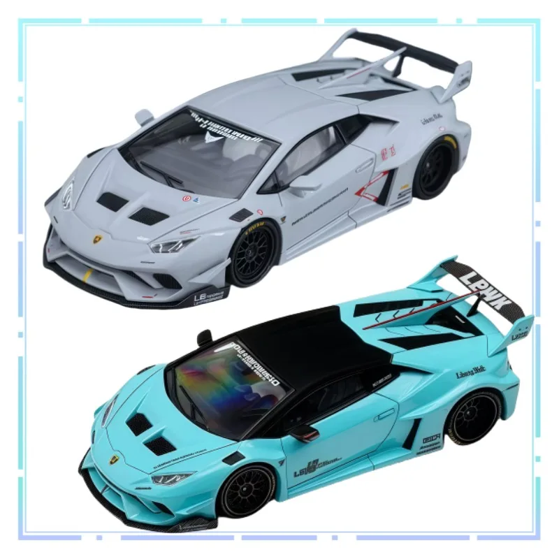 KING MODEL 1:64 Lamborghini Huracan Alloy Car Collectibles Decorative Ornaments Magnetic Lid Opening Model Boys Festival Gift