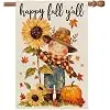 Fall Garden Flag 28x40 Inch for Outside Double Sided Fall Decorations Outdoor Yard Sign Scarecrow Banner for Thanksgiving Au jjp