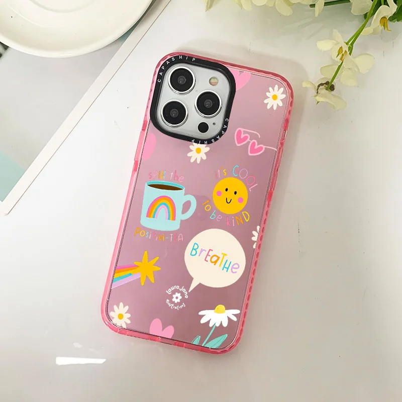 Case For Iphone 11 14 15 Pro Max Cute Cartoon Smile Coffee Silicone Soft Funda 12 13 Pro 6 7 8 Plus X XR XS Anti-fall Cover