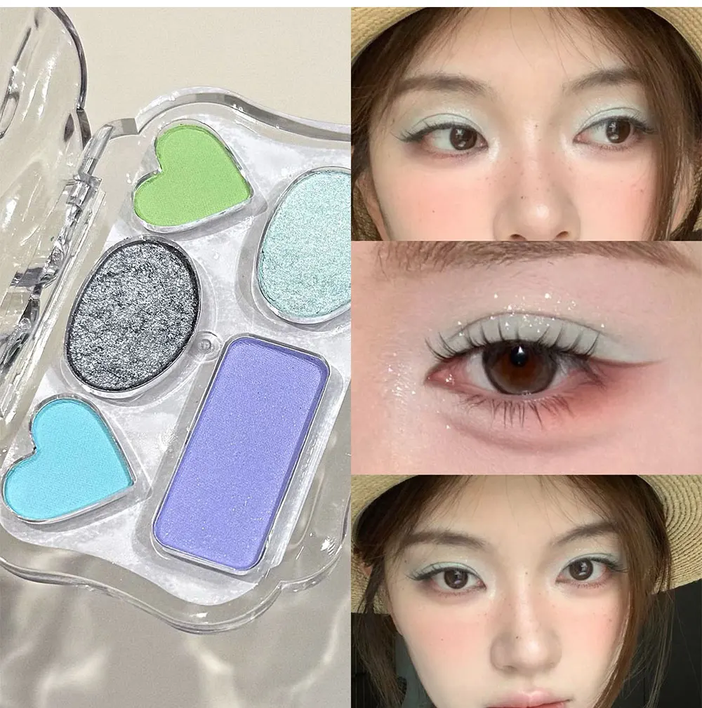 NICEKEY Farbenfrohe Lidschatten-Palette Lila Glitzer Perlmutt Matt Lidschatten Schimmerndes Make-up Langanhaltender Highlighter Augen-Kosmetik – Detail 3