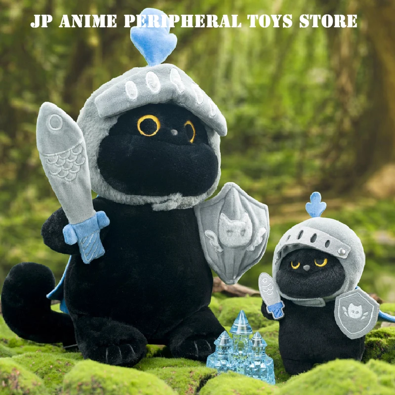 

2025 Original Cat Knight Plush Toy Cute Black Cat Plush Stuffed Doll Children's Christmas Birthday Gifts