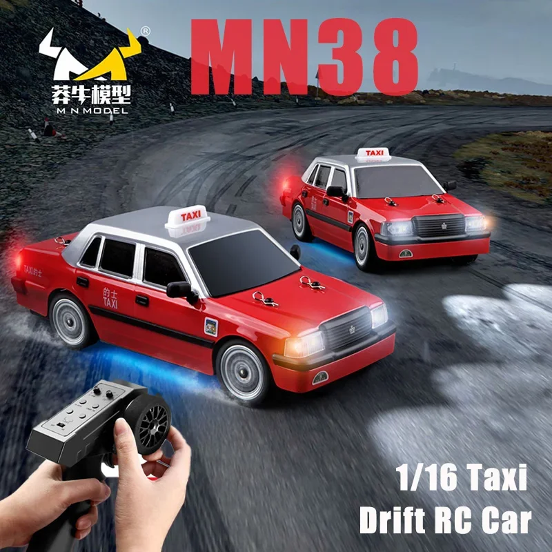 1/16 RC Car Remote Control Vehicle HongKong Taxi Controllable Atmosphere Lamp Simulated Drift Toy Car