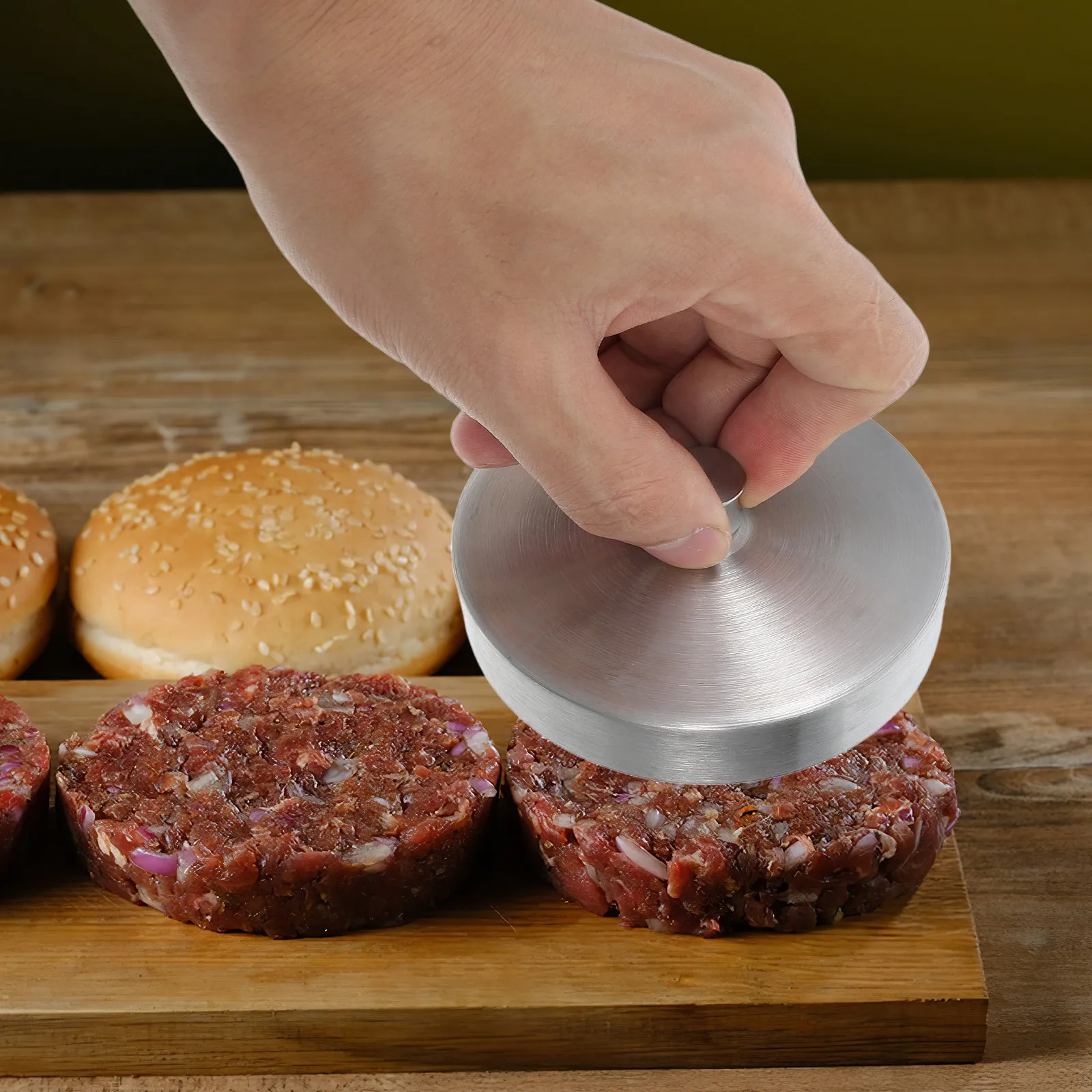 Stainless Steel Burger Patty Press Round Meat Mold for Burgers Beef Patties Bbq Grilling Kitchen Accessories Hamburger Maker