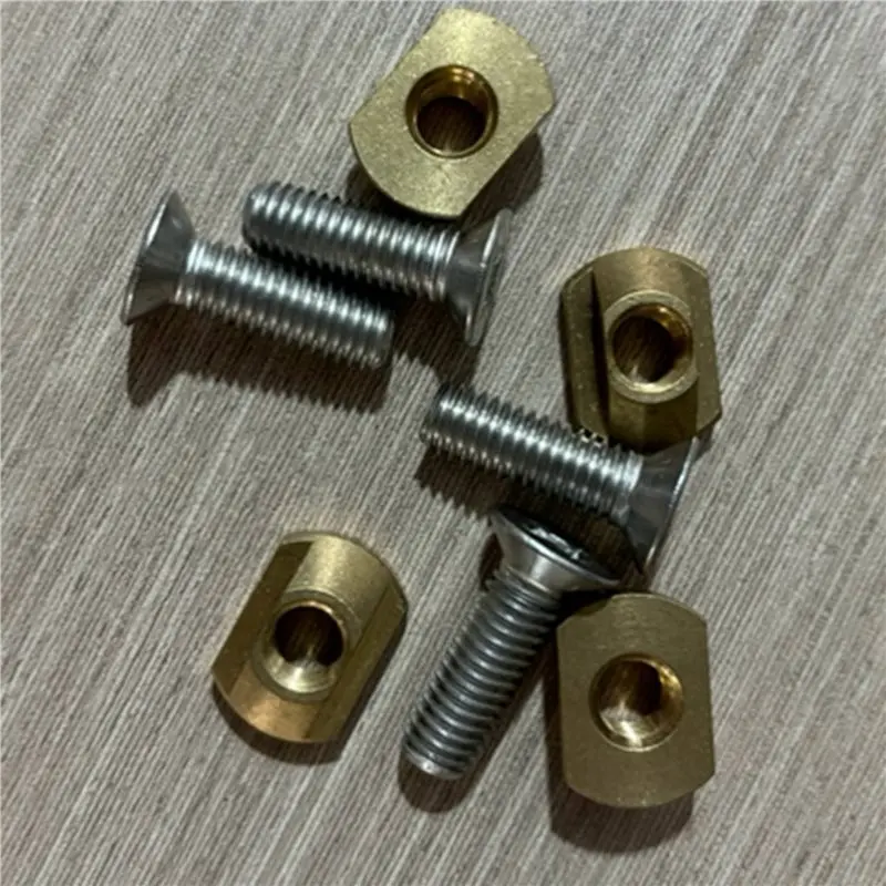 【New User-Coupon!】16Pcs M8 Hydrofoil Mounting Brass T-Nuts For Surfing All Hydrofoil Tracks Outdoors Surfing Accessories Gold