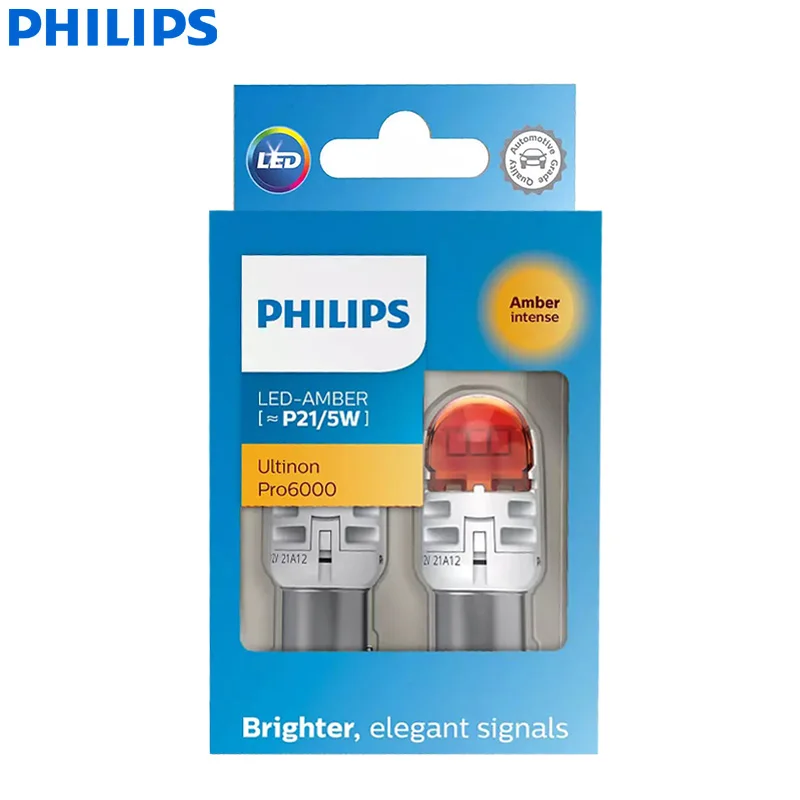 その他 PHILIPS LED Philips Ultinon Pro6000 LED P21/5W BAY15d Two Contacts Amber