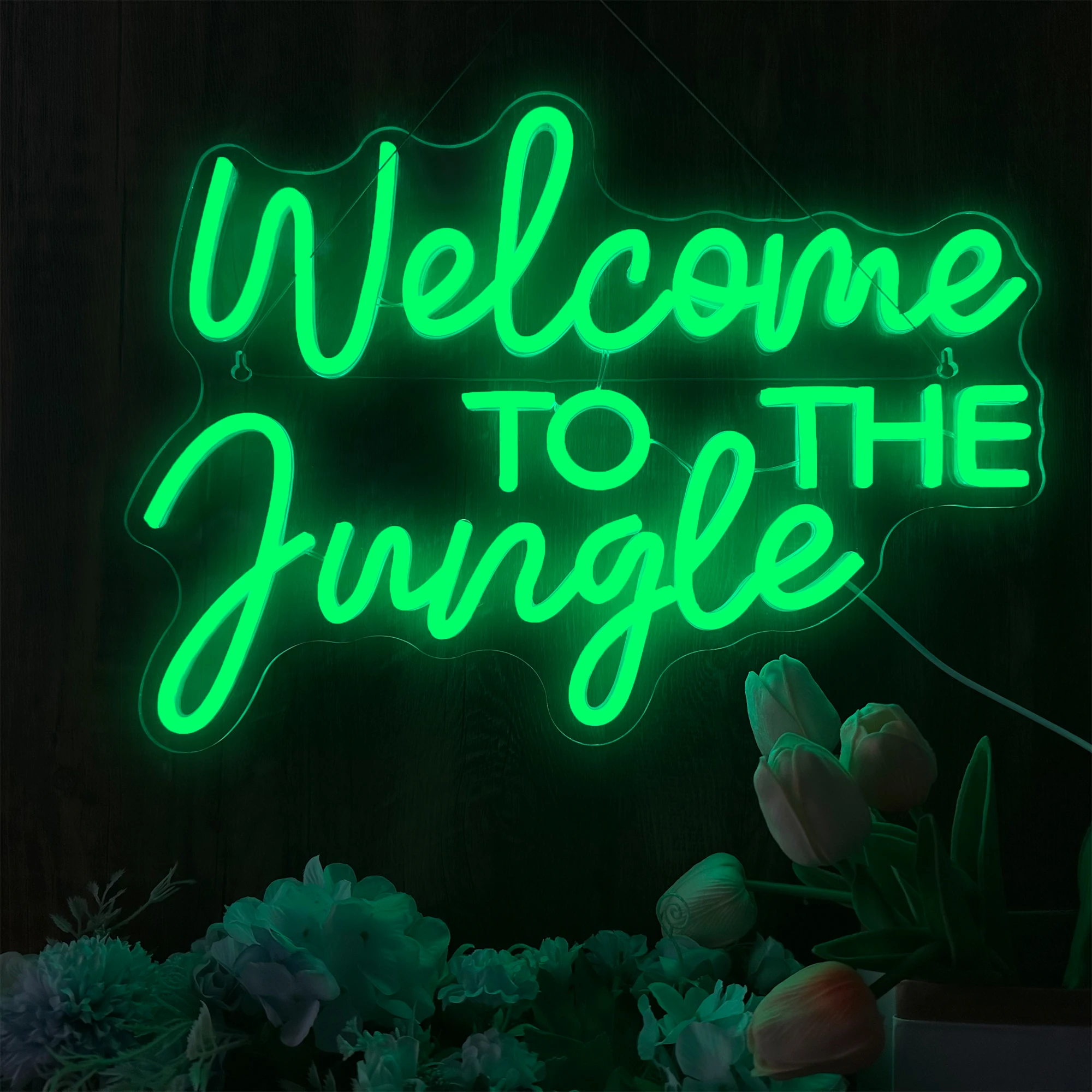 

Welcome To The Jungle Neon Sign LED Light Shop Entryway Front Porch Bedroom Home Party Wedding Kidroom Wall Decor Gift