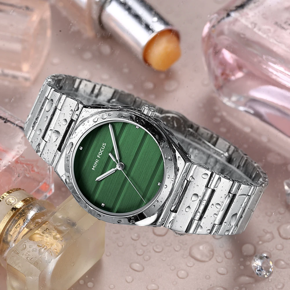 MINI FOCUS 0611 relojes de cuarzo de negocios informales para mujer diseño minimalista luminoso impermeable elegante reloj de mujer montre femme