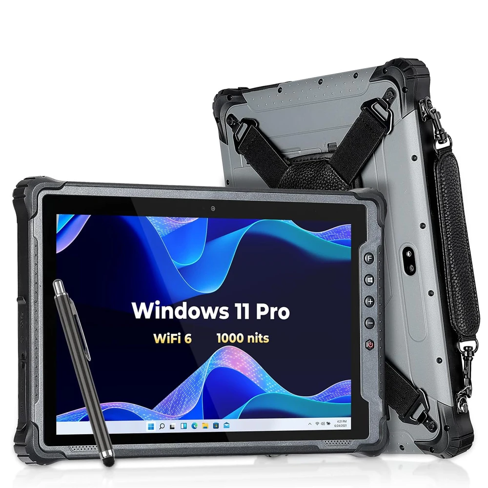 Rugged Windows Tablet 1000nit Sunlight Readable Wi-Fi 6 Tough Tablet 10.1-inch Windows 11 Pro Intel N100 Rugged PC 4G LTE GPS