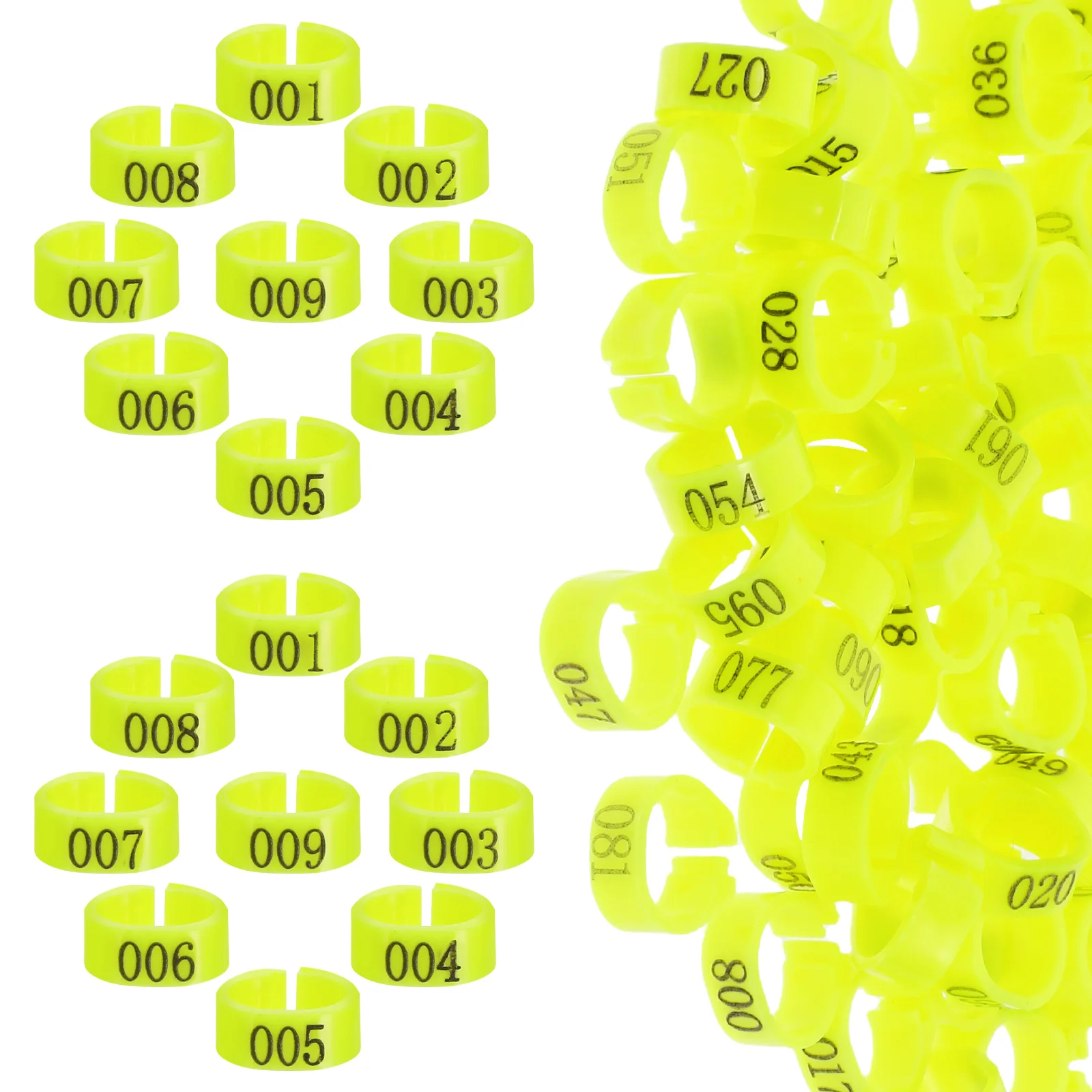 

100 Pcs Pigeon Leg Rings Plastic Clear Identification Bands for Birds Chickens Quails Foot Tagging Supplies Pet