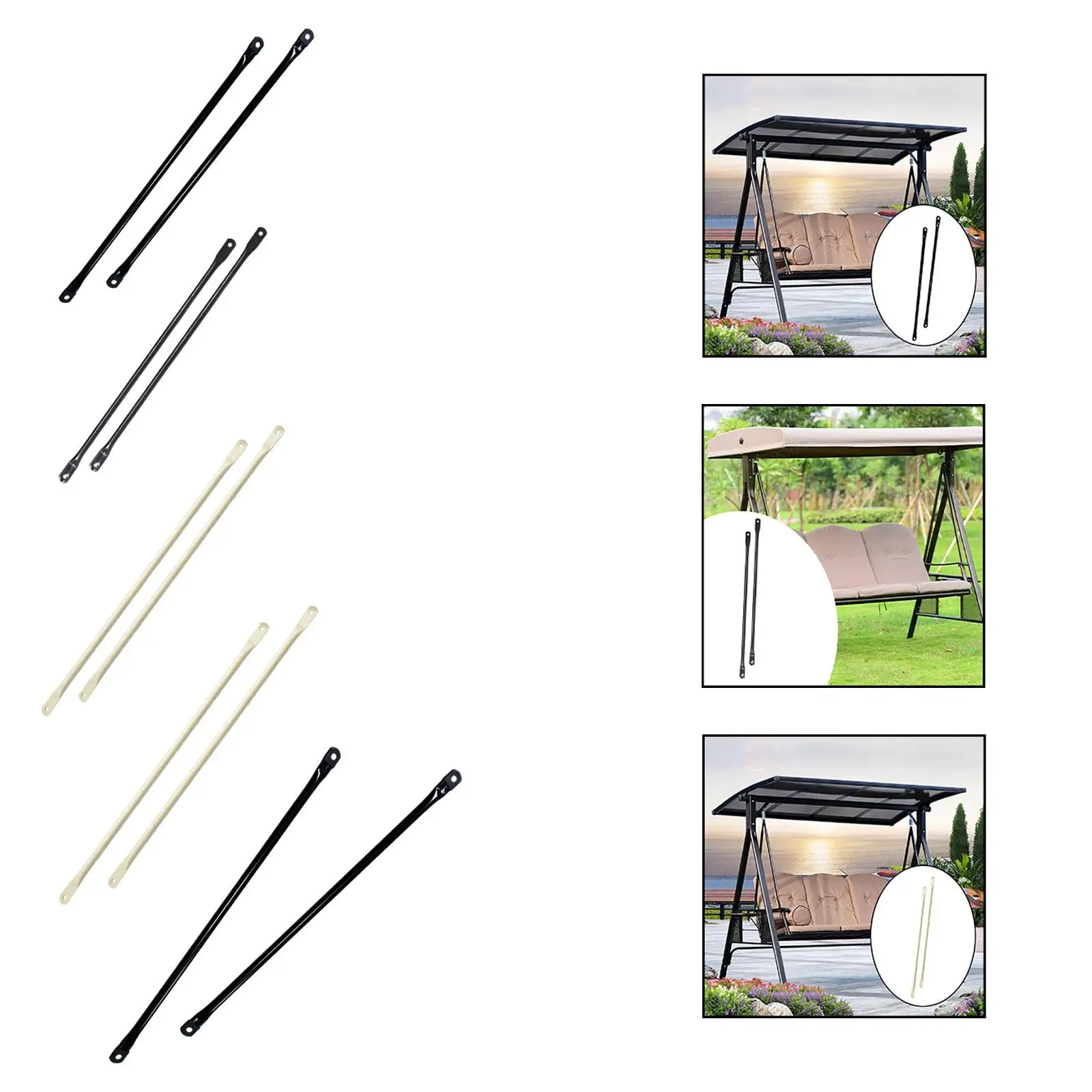 2Pcs Swing Replacement Bars Metal Swing Hanging Rods for Garden Swing Seat
