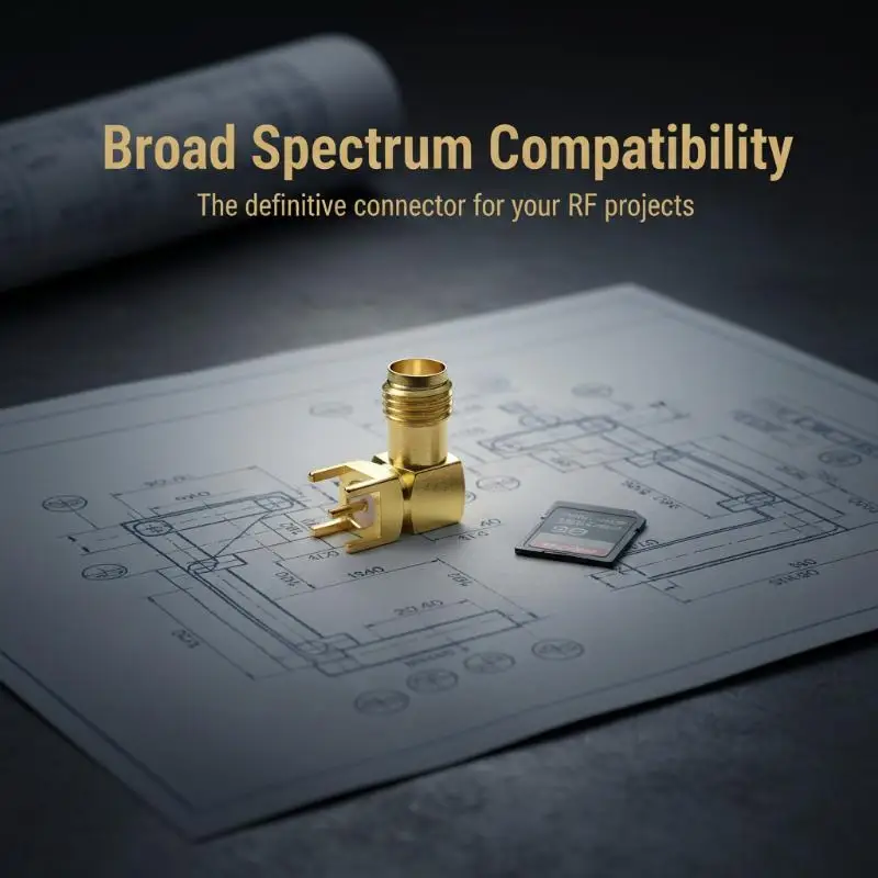 10/20Pcs SMA-KWE Angled SMA RF Connector Socket 90-degree Angled Four-pin SMA Female Connector W External Thread Internal Bore