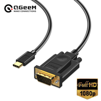 QGeeM USB C to VGA Cable USB3.1 type C to VGA Male Converter USB C VGA Adapter Cable For Apple Macbook Chromebook Pixel Dell XPS