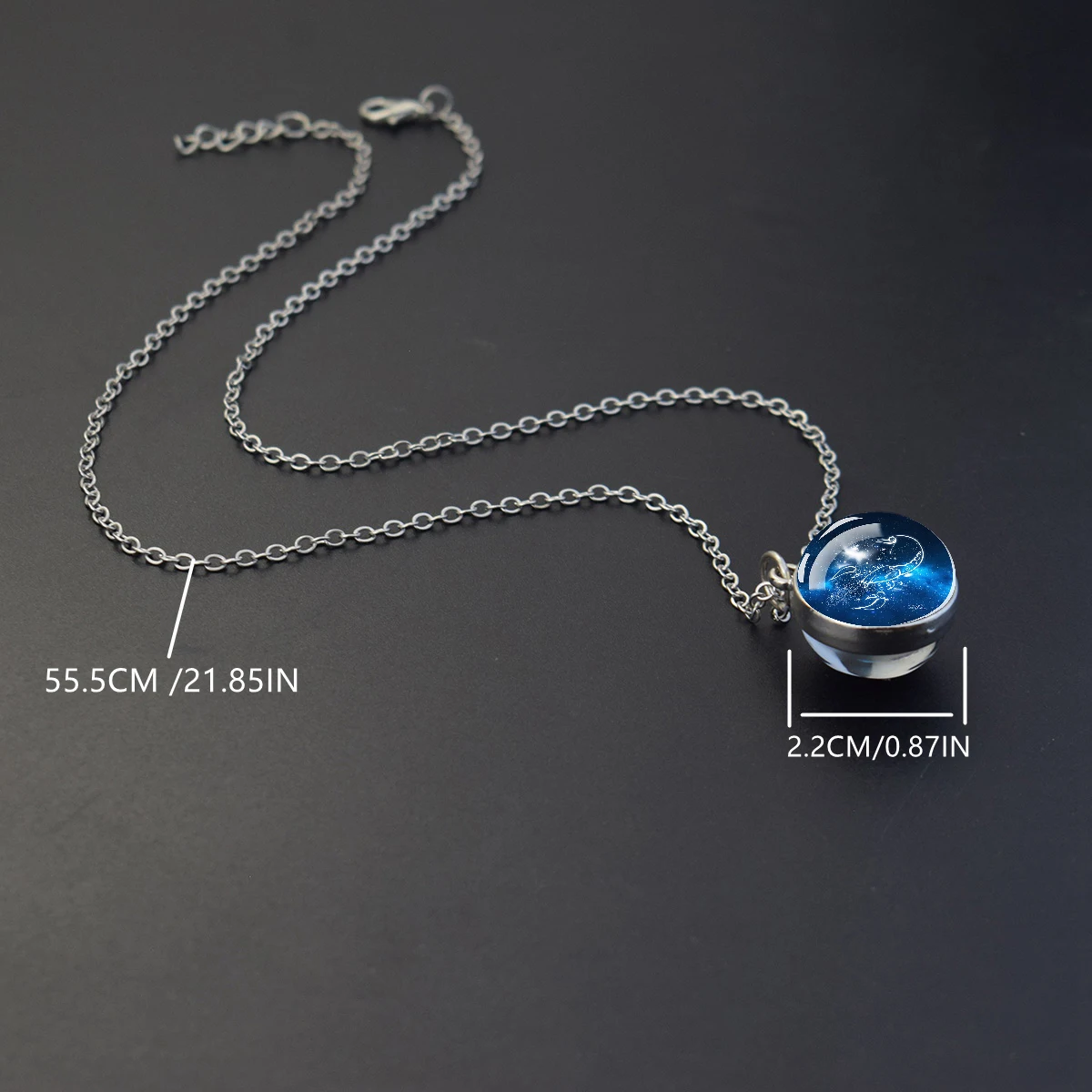 1pc Lumious Constellation Astrology Necklace Zodiac Sign Aries Taurus Gemini Cancer Leo Virgo Libra Glass Ball Jewelry Gift