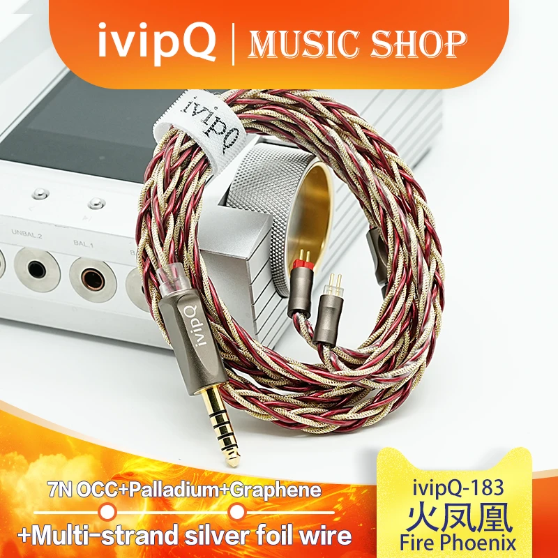 ivipQ-183 Fire Phoenix HIFI Earbud IEM سلك كابل ترقية سماعة أذن عالي الجودة مع 2.5/3.5 مللي متر/4.4 مللي متر MMCX/0.78 مللي متر 2Pin لأداء 5