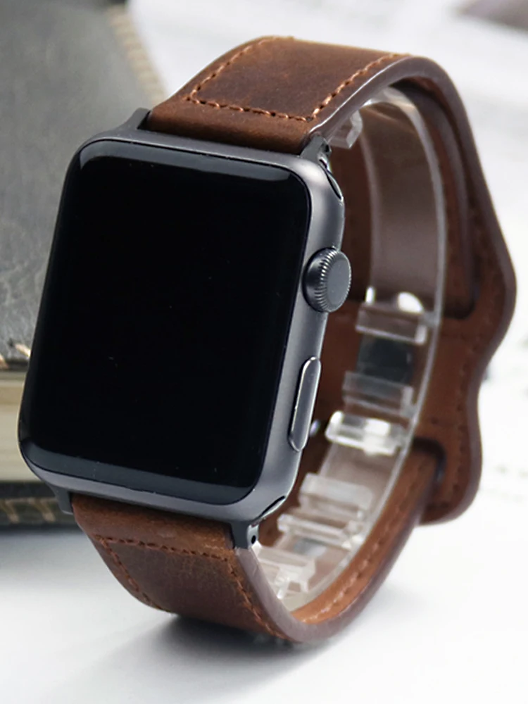 Genuine Leather Correa Strap for Apple Watch Band 49 45/41 44 40 42 38 Apple Watch Bracelet Serie 8 7 6 5 4 3 2 1 SE for iWatch