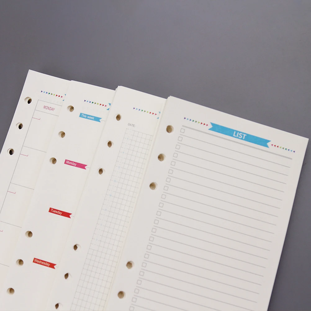 40 Sheets A6 6 Ring Binder Refill Papers Smooth Surface Perfect for Writing Drawing Travel Office Use Paper Refills