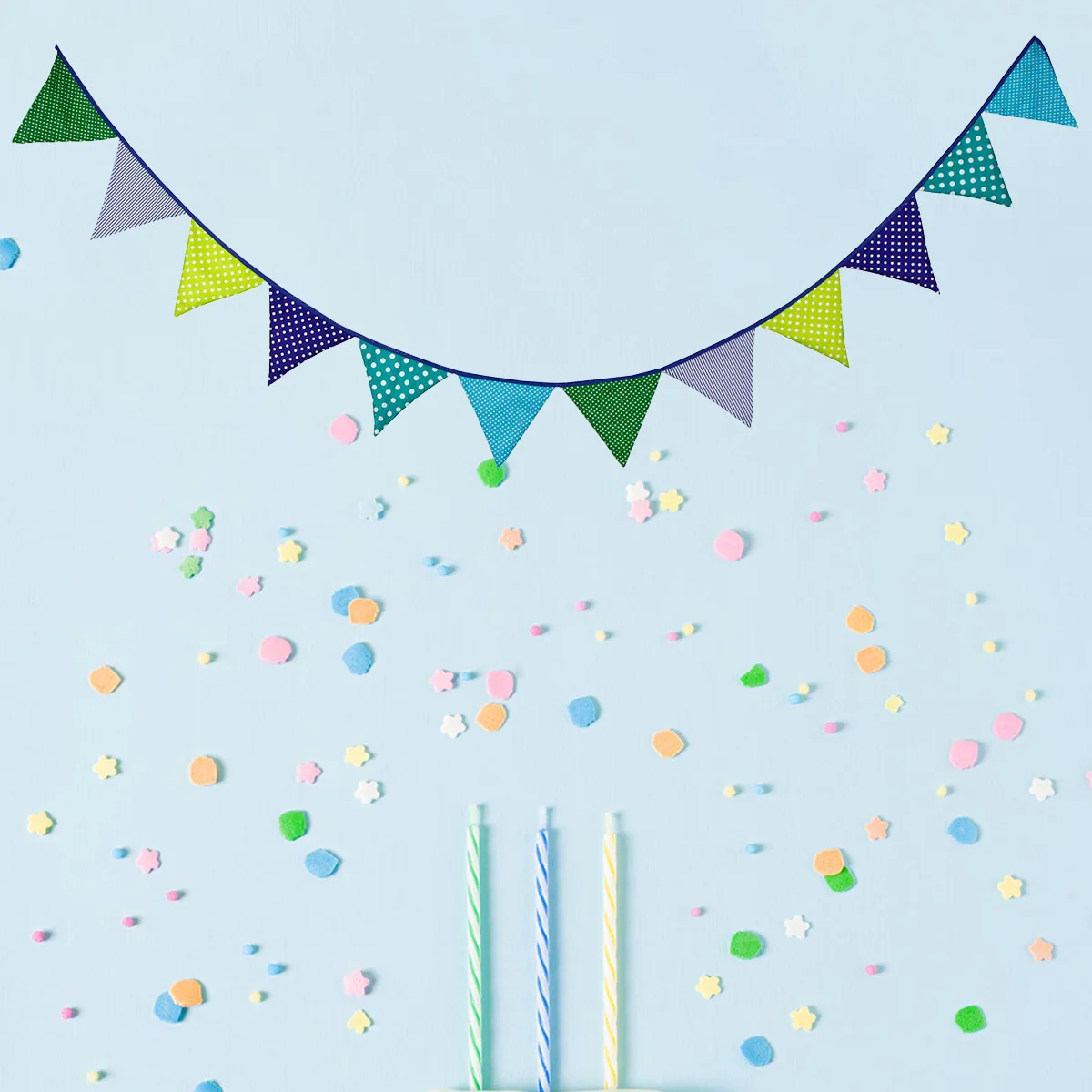 

1Pcs Triangle Bunting Banner 3.2m Colorful Linen Party Pull Flag Decoration Festival Birthday Celebration Colorful Banner