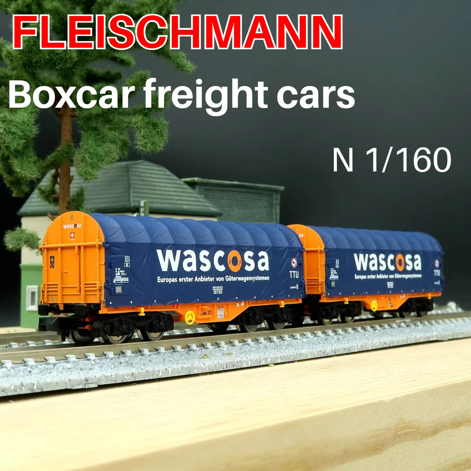 

FLEISCHMANN N 1/160 Carriage Model 6660105 Boxcar Freight Carriage Two-Section Train Model Collectible Ornaments Boy Toy Gift