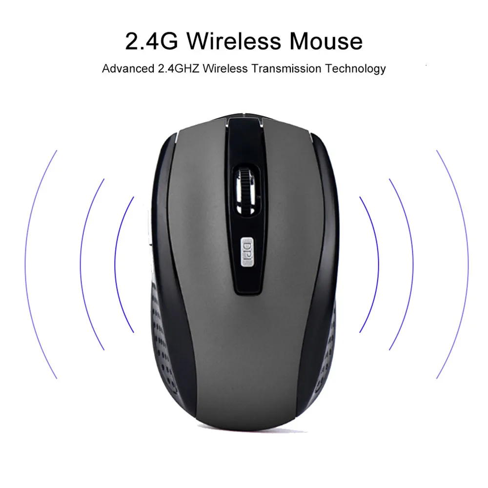 Wireless Mouse Silent Mouse 2.4G Portable Mobile Optical Office Mouse Adjustable DPI Mice for Notebook PC Laptop MacBook