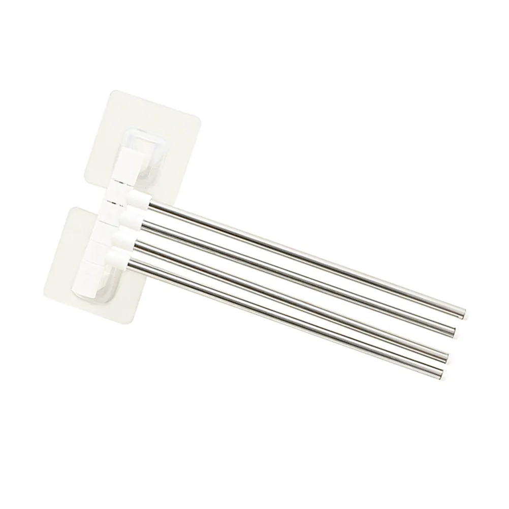 

Вращающаяся настенная вешалка для полотенец без сверления, на клейкой основе, из нержавеющей стали, с несколькими кронштейнами, для ванной и кухни, для организации хранения полотенец