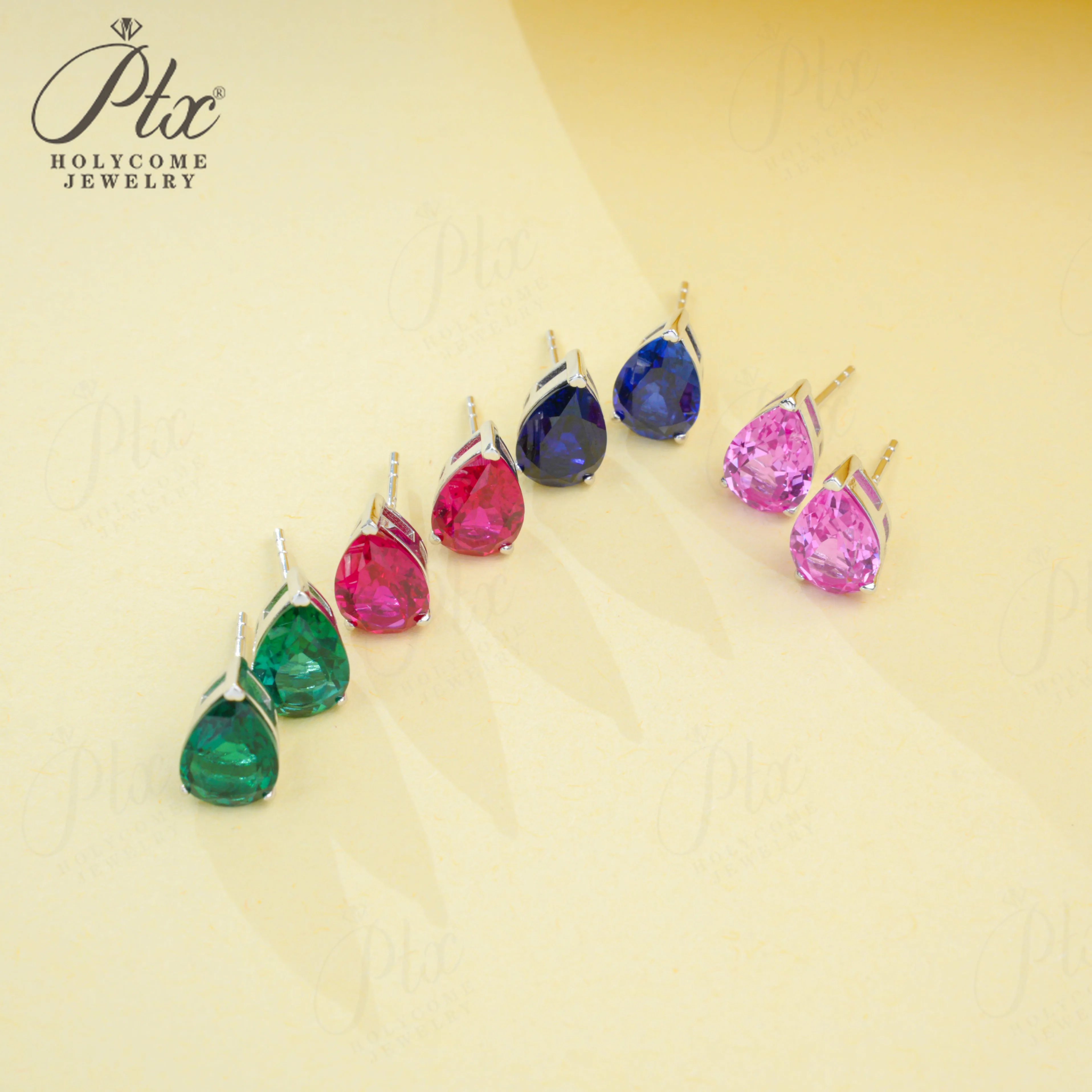 

Серьги грушевидной формы с тремя когтями и рубиновым сапфиром Colombia Padparadscha, серебряные серьги 925 пробы для женщин и девочек, подарок, гипоаллергенные