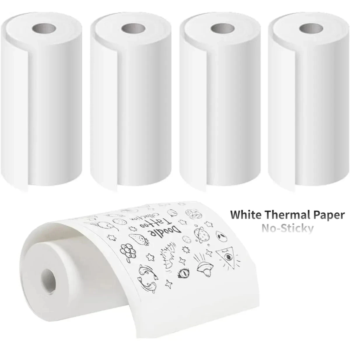 White Thermal Inkless Printing Paper 57mm for Mini Receipt Portable Pocket Printer for Photo Notes Memo-57x25mm Scrapbooking