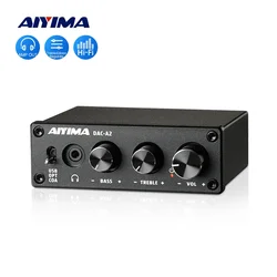 AIYIMA DAC-A2 Amplificador 2.0 Hifi Digital Decoder USB DAC Audio Headphone Amplifier 24Bit 96KHz Coaxial Optical Output RCA