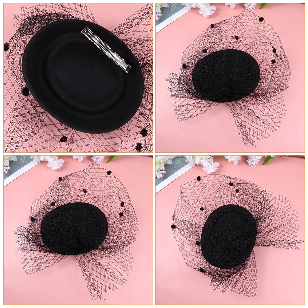 

2pcs Small Fascinator Hat Lightweight Gauze Headdress Elegant Veil Clip Party Headwear Banquet Gift Decorative Homburg