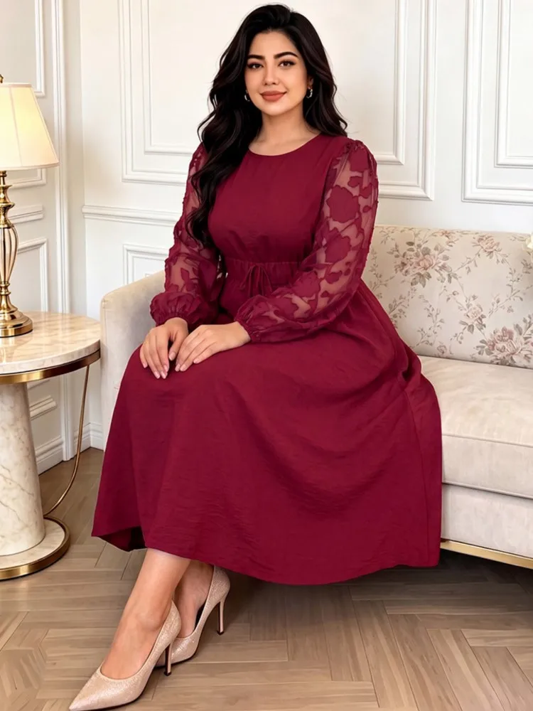 XL-4XL Plus Size Clothes Dresses Women Spring Autumn Robes Long Sleeve Street Style Casual 3XL Big Size Midi Dress Oversized