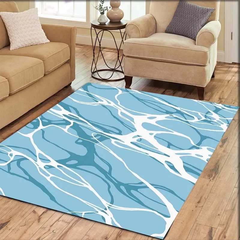 Cartoon Wave Pattern Living Room Bedroom Beautiful Carpet Non-slip Carpet Photography Props Birthday Gift Room Carpet Picnic Rug