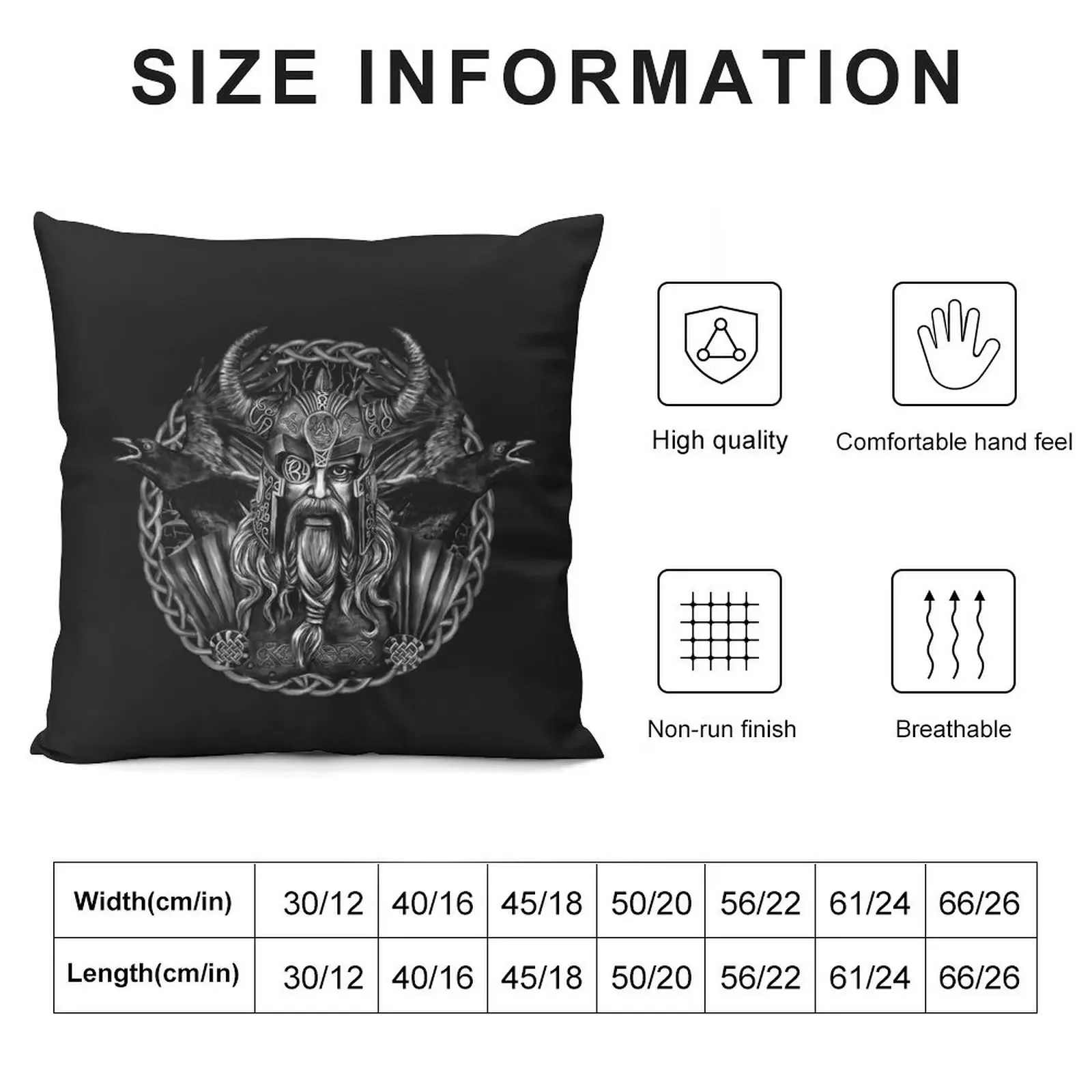 Odin and his ravens Huginn and Muninn Throw Pillow Luxury Living Room Decorative Cushions Cushions Home Decor pillow