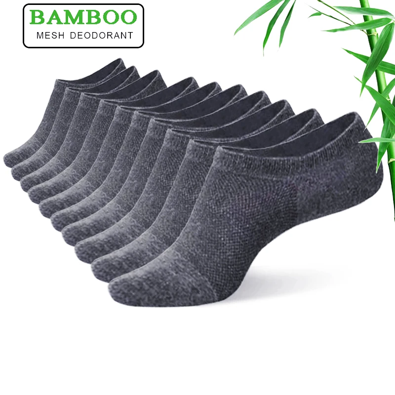 10Pair Men\'s Bamboo Fiber Socks Summer High Quality Cool Thin Short Sock Harajuku Solid Color Men Women Invisible Sock New Brand