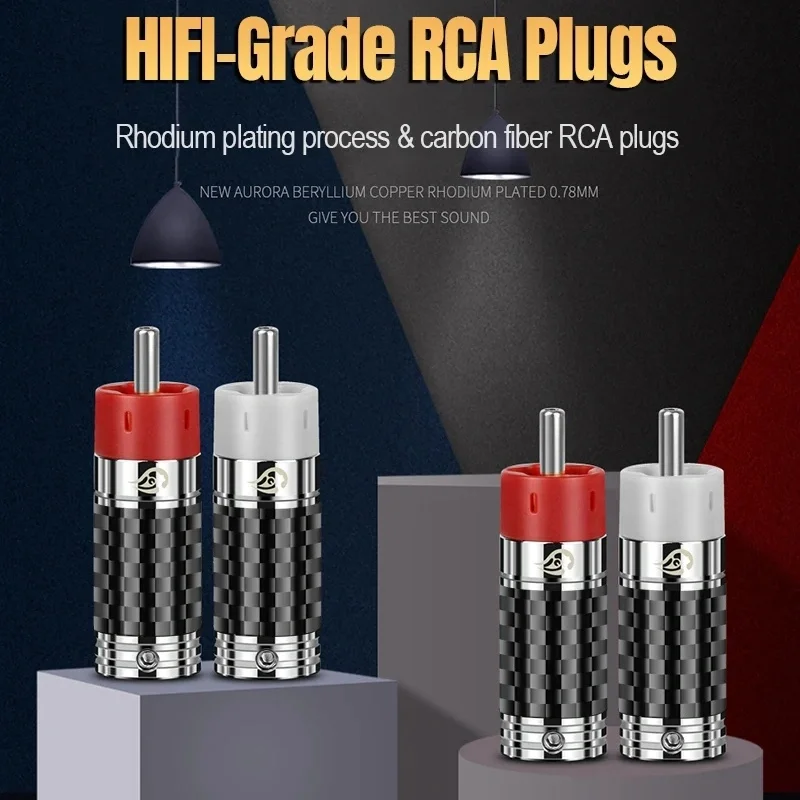 

RCA Terminal Speaker Audio Plug Connector Tellurium Copper Gold/Rhodium Plated Speaker Acoustic RCA Socket Male Plug Adapter