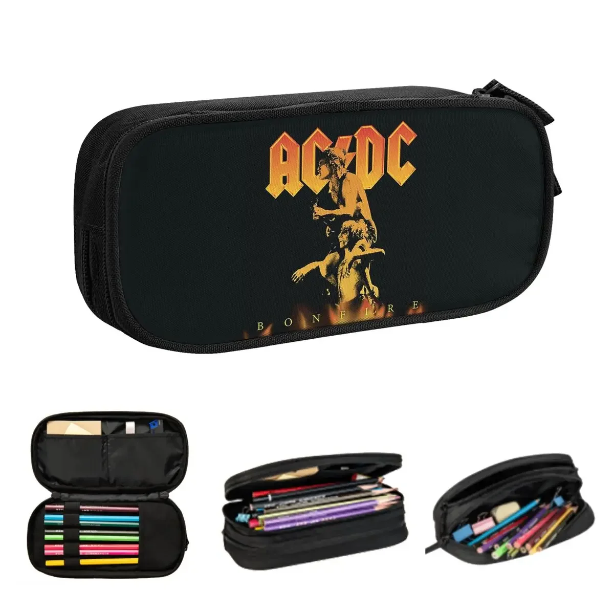 

Рок-группа AC DC Пеналы Большие сумки для ручек Коробка для ручек Пенал для мальчиков и девочек Студенты Канцелярские принадлежности Школьный офис