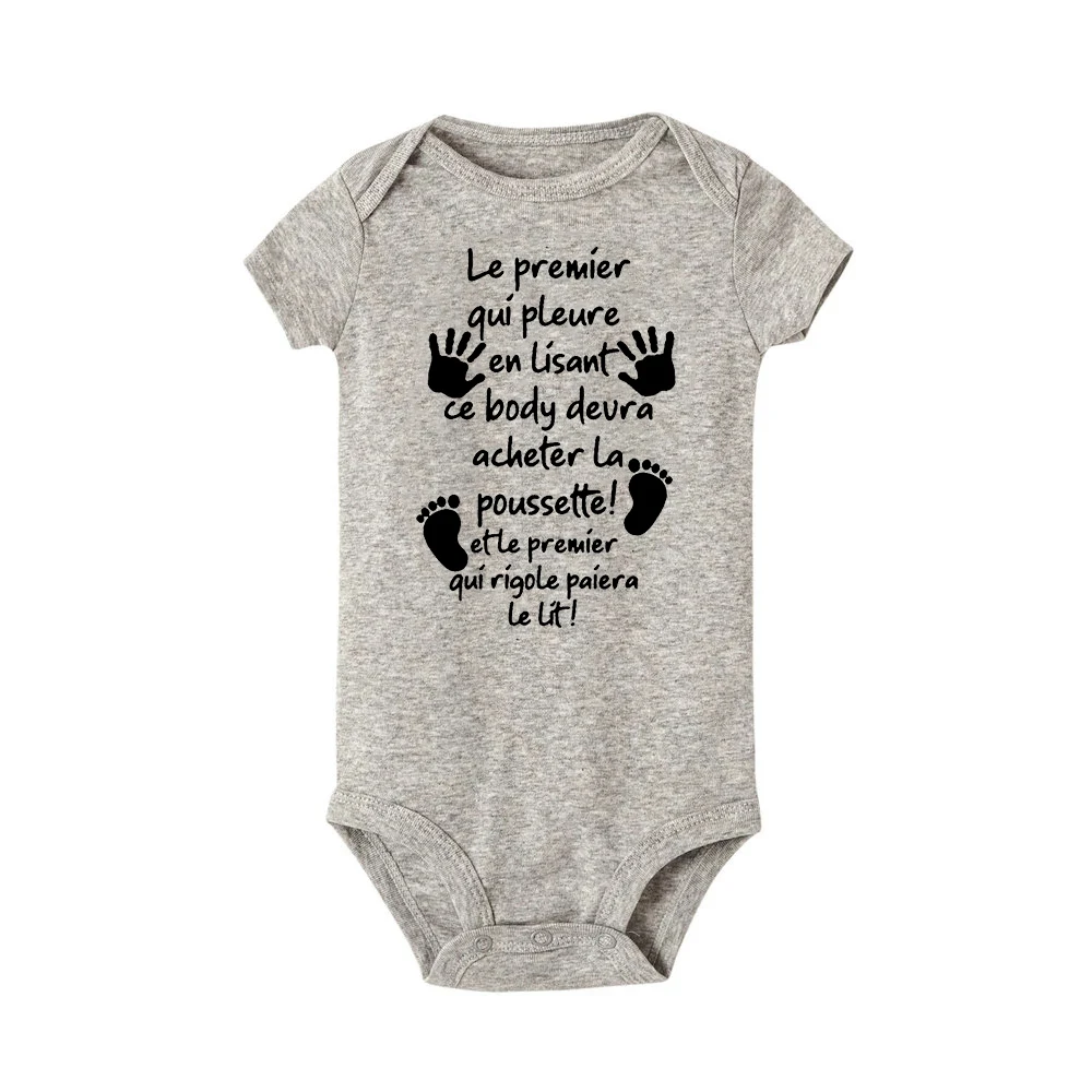 Summer Newborn Bodysuit Funny Baby Jumpsuits Boys Girls Unsex Clothes Short Sleeve Toddler Outfints Letter Print Infant Clothing