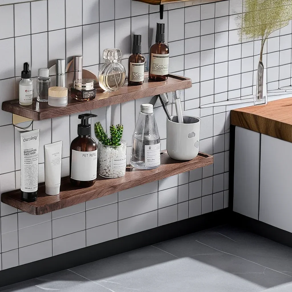 

Bathroom Accessories，Wooden Storage Corner Shelf，living room Home Organization， Bathroom Holder For Shower shelf organizer