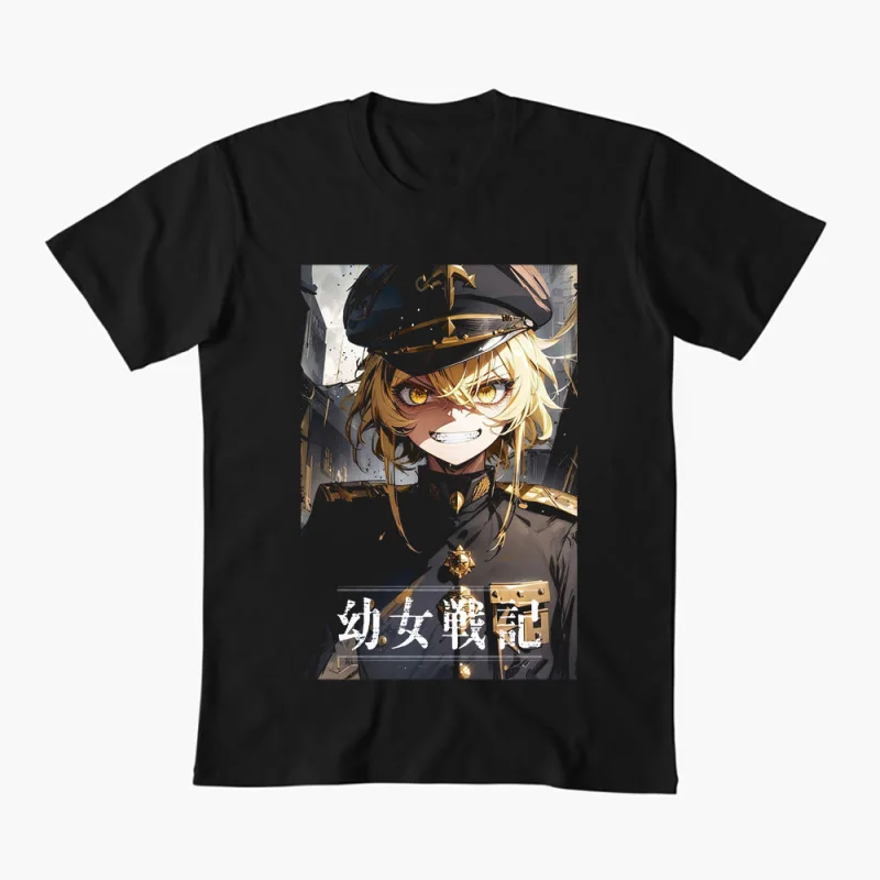 

Saga Of Tanya The Evil 0429 Tanya Degurechaff Anime Gift t shirt Youjo Senki Manga tee Short-sleeve Y2K Clothes All size Tops