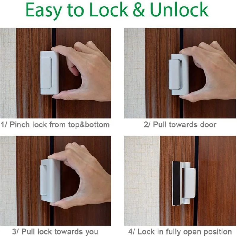 

ABKN-2 Pack Home Security Door Lock Withstand 800 Lbs For Inward Swinging Door Extra Security Door Locks For Homes Security
