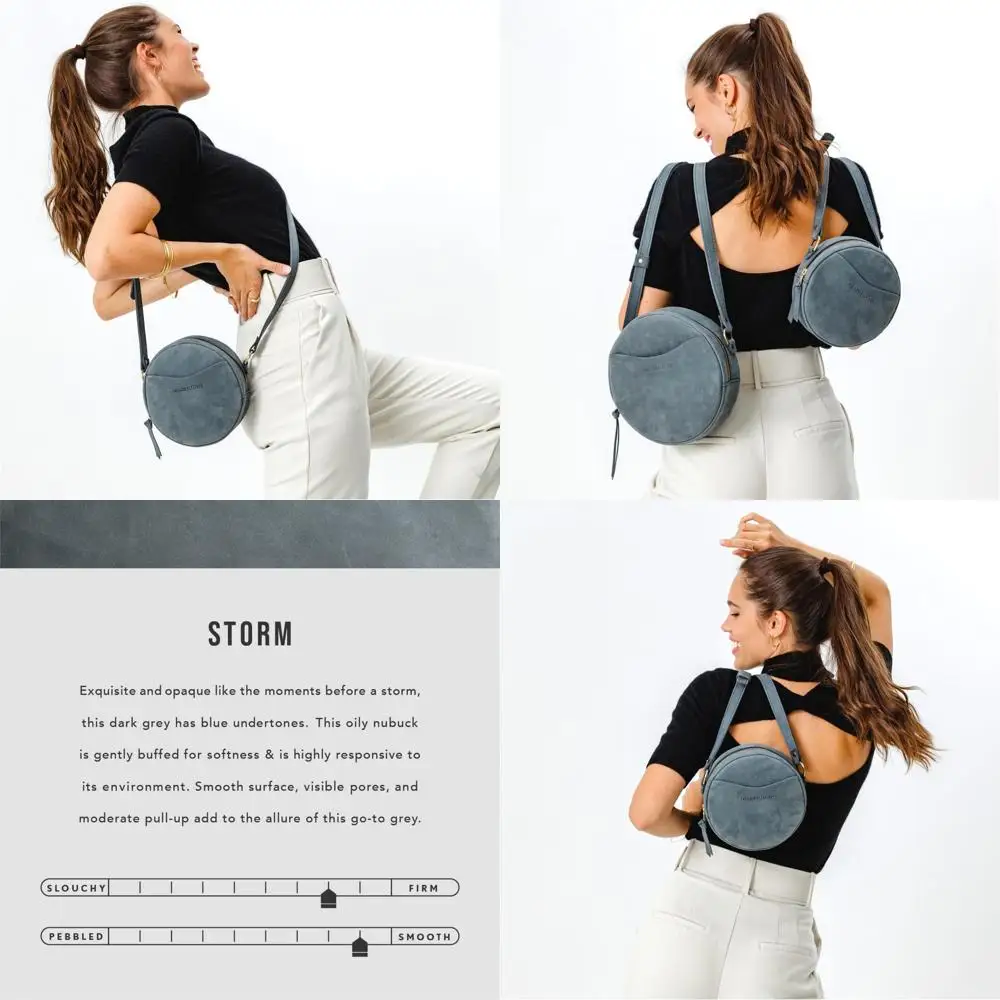 

Handcrafted Women's Crossbody Bag - Full-Grain Leather, High-Quality Circle Design