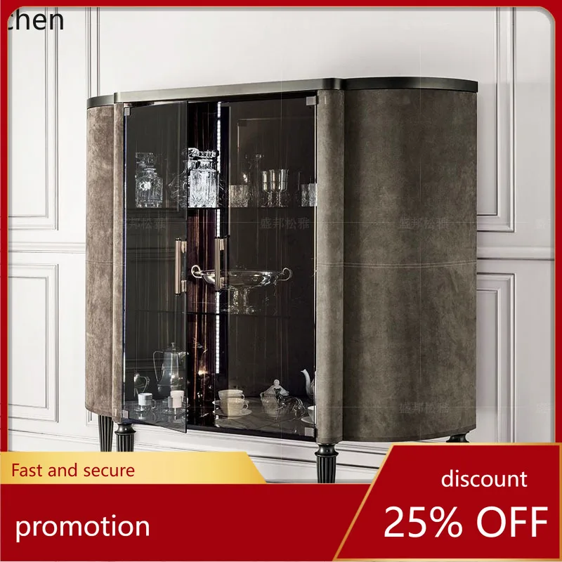 HT family villa integrated against the wall modern design high-end storage display wine cabinet