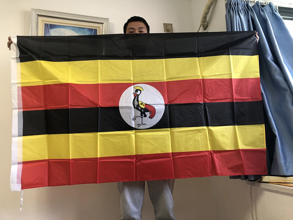 Bandera de Uganda SKY de poliéster colgante para exterior e interior