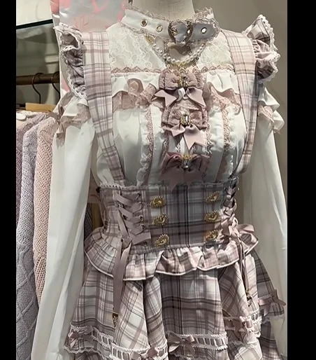

Liz Japanese Mine Series Off-the-shoulder Bow Long Sleeve Shirt 2025 Summer New Sweet Girl Women Lolita Chiffon Blouse Top