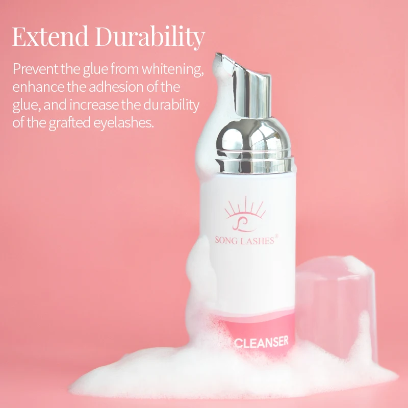 Canção cílios 60ml enxertia extensão cílios mousse/mousse escova de alta qualidade limpador de cílios shampoo mousse