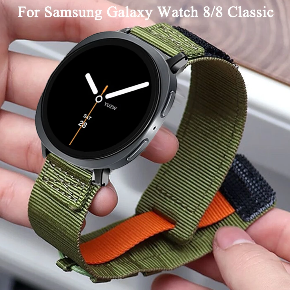 Tecelagem pulseira de náilon para samsung galaxy watch ultra 2025 47mm pulseira esportiva para galaxy watch 8/8 clássico 40/44/46mm correa