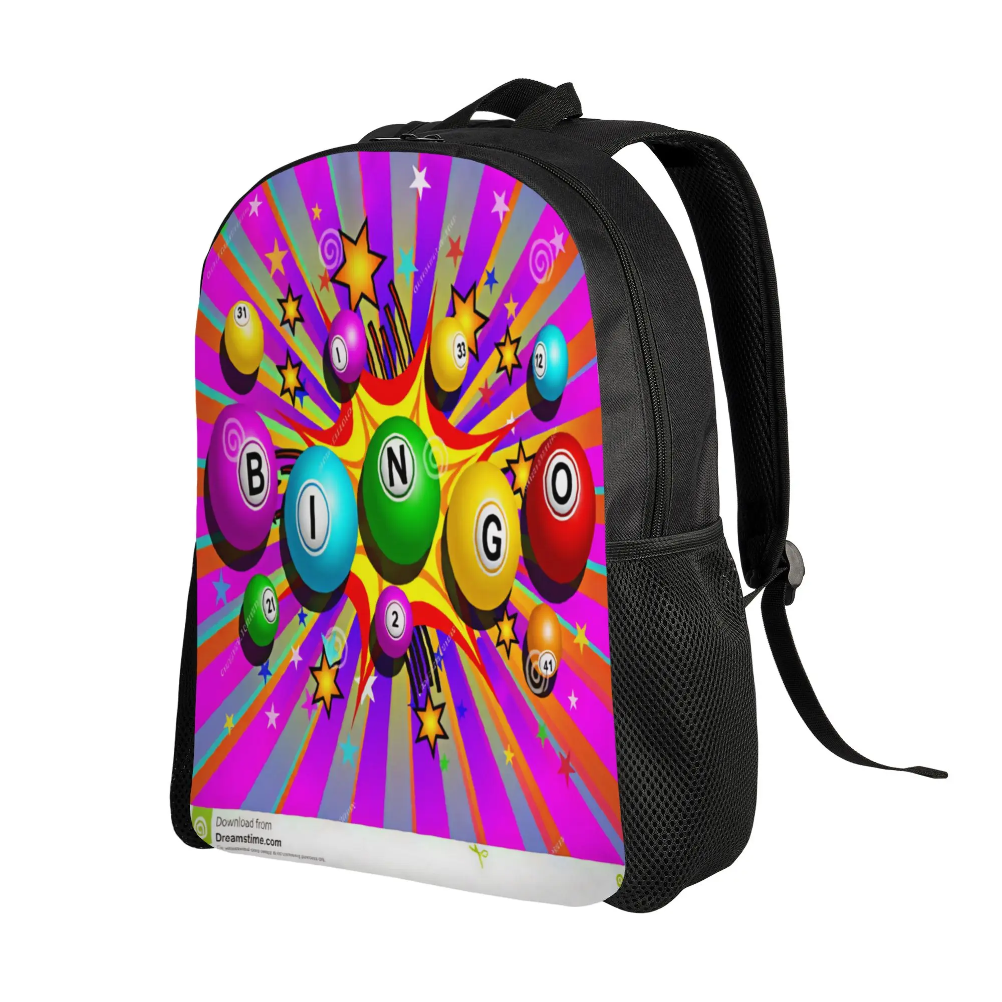 Bingo Balls Paper Game Backpack  Trekking Backpacks Youth Cute School Bags Custom Breathable Rucksack