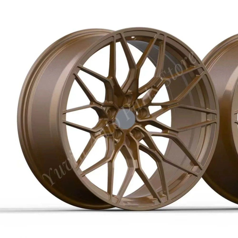 Customized Forged Wheel Hub in Bronze Color with Multiple Stripes of 5 * 120 5 * 112, Supporting Custom Sizes and Parameters