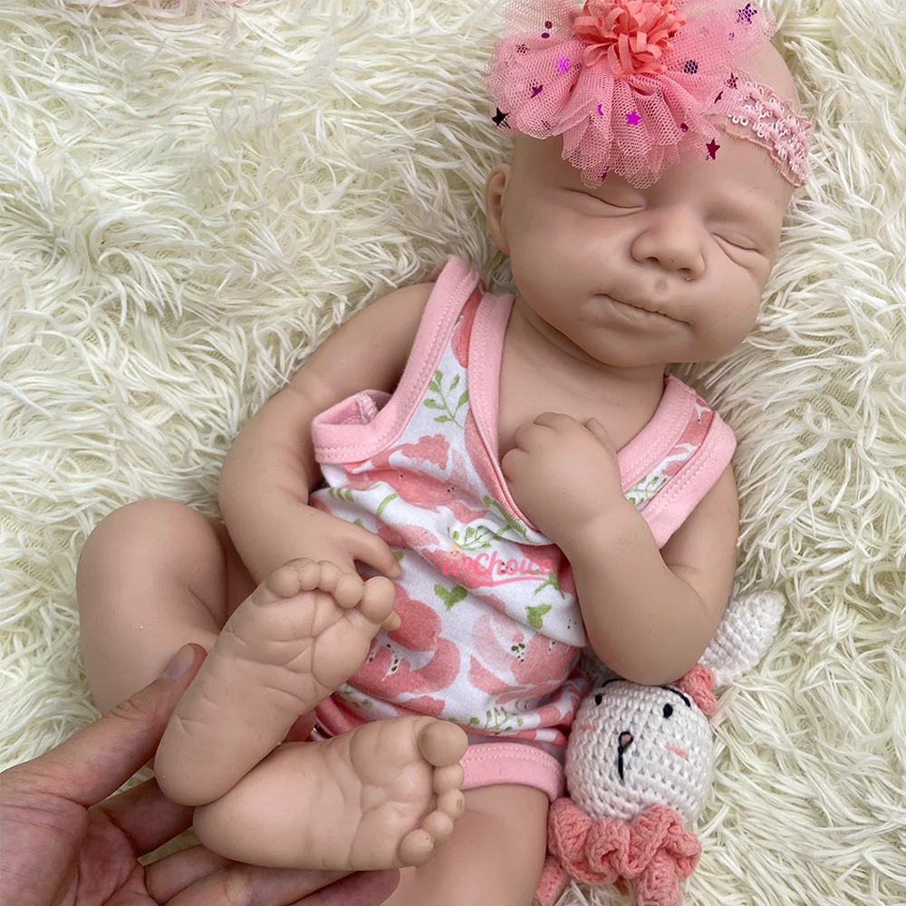 Bocca aperta 20 "Molle Del Silicone Reborn Baby Doll Realistico Ponderato Neonato Pascale Dormire Ragazza/Bambino Non Verniciato Bebe Da Collezione